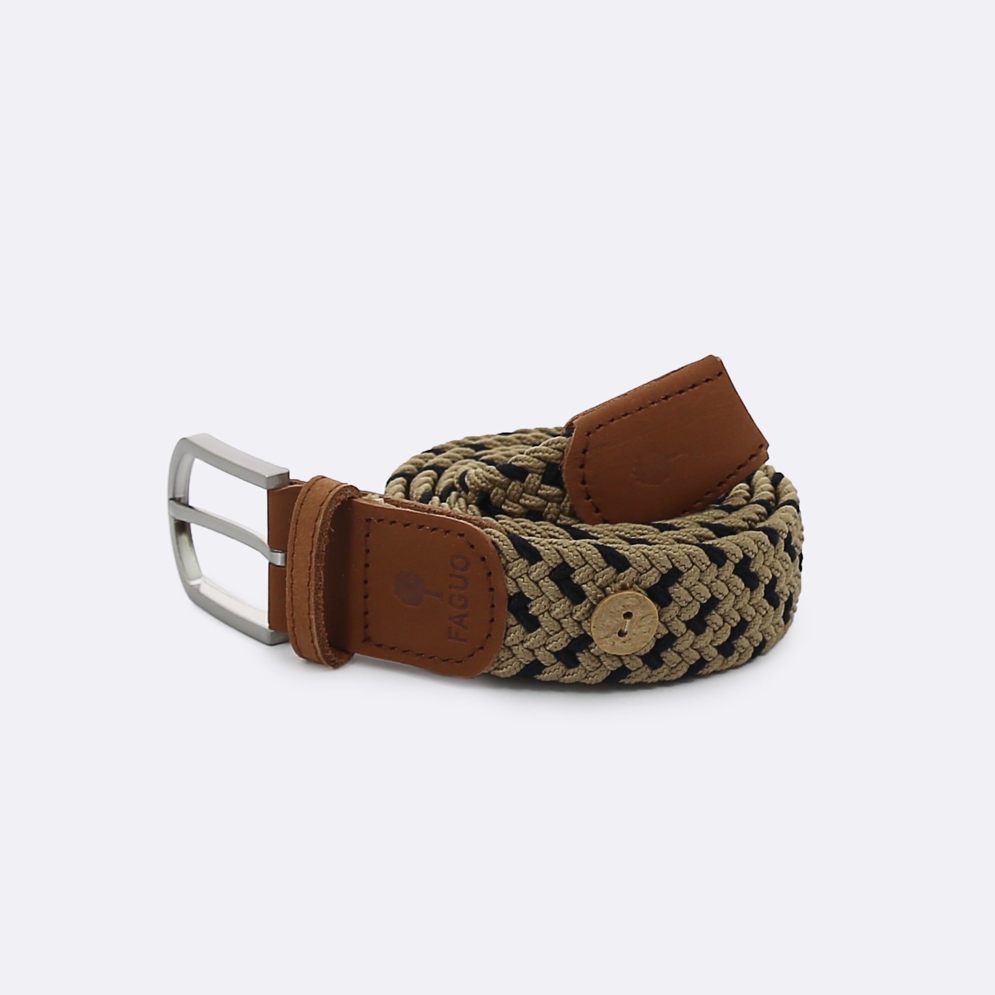 Faguo - Navy & Sand belt in recycled polyester - The Good Chic