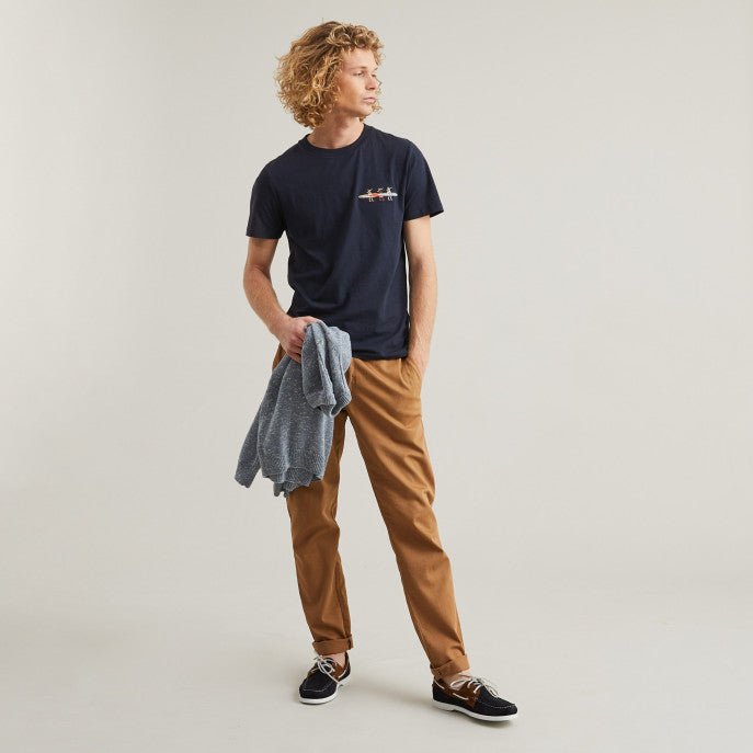 Faguo - Navy t-shirt "surf" in recycled cotton - Arcy - The Good Chic