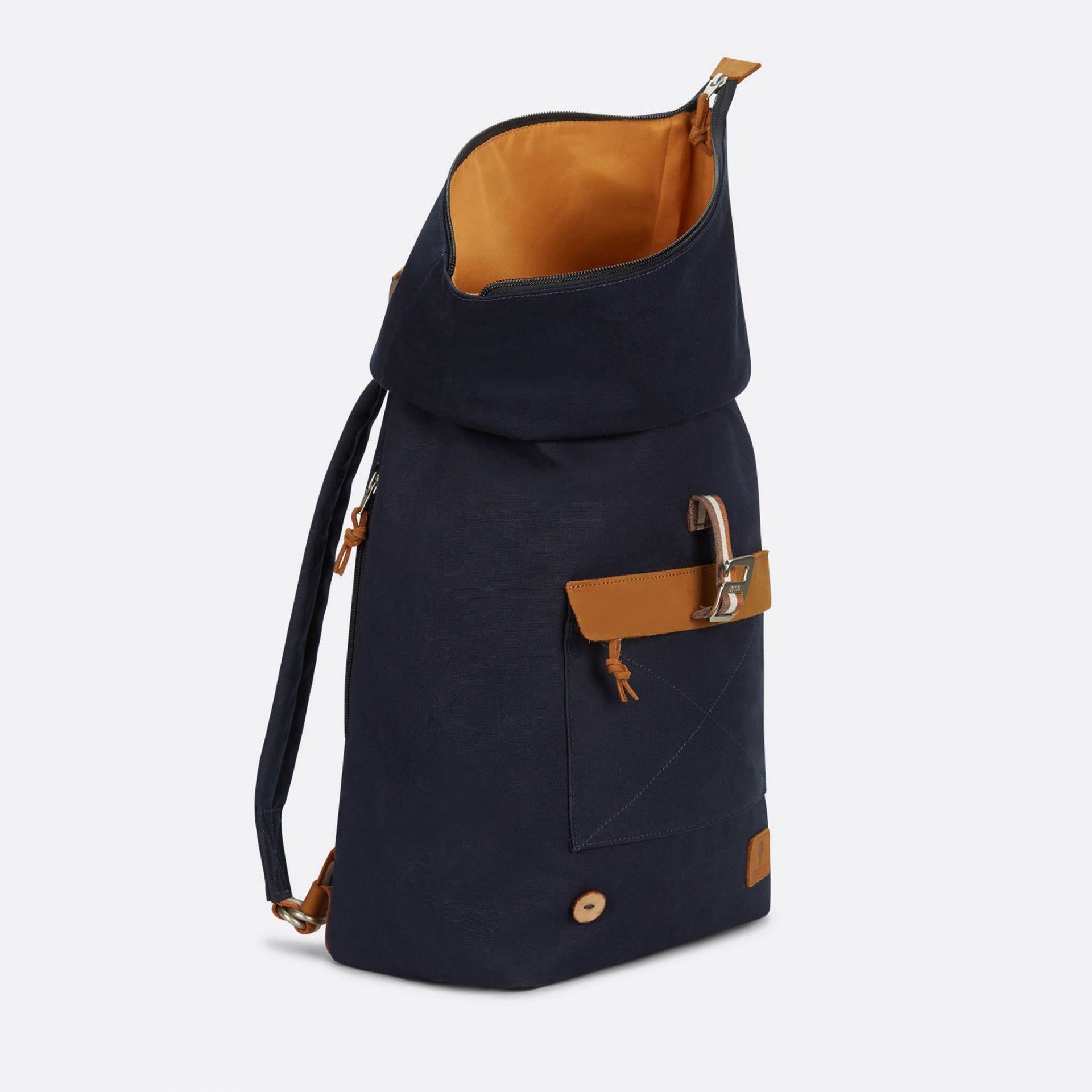 Faguo - Navy & tawny cotton backpack - The Good Chic
