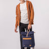 Faguo - Navy & tawny cotton backpack - The Good Chic