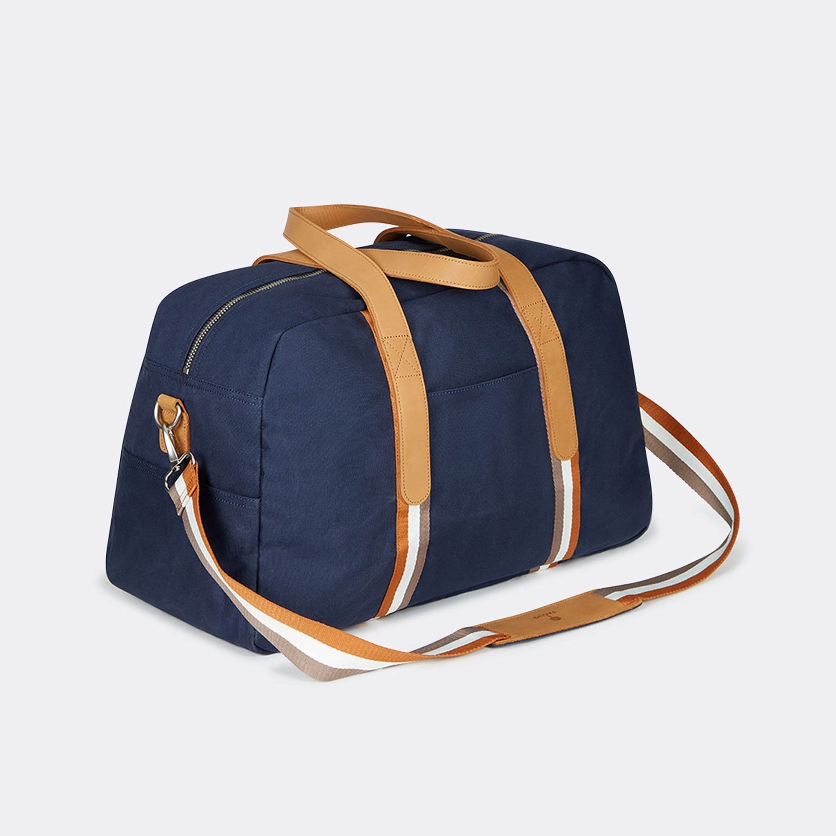 Faguo - Navy & tawny cotton travel bag - Bag48 - The Good Chic