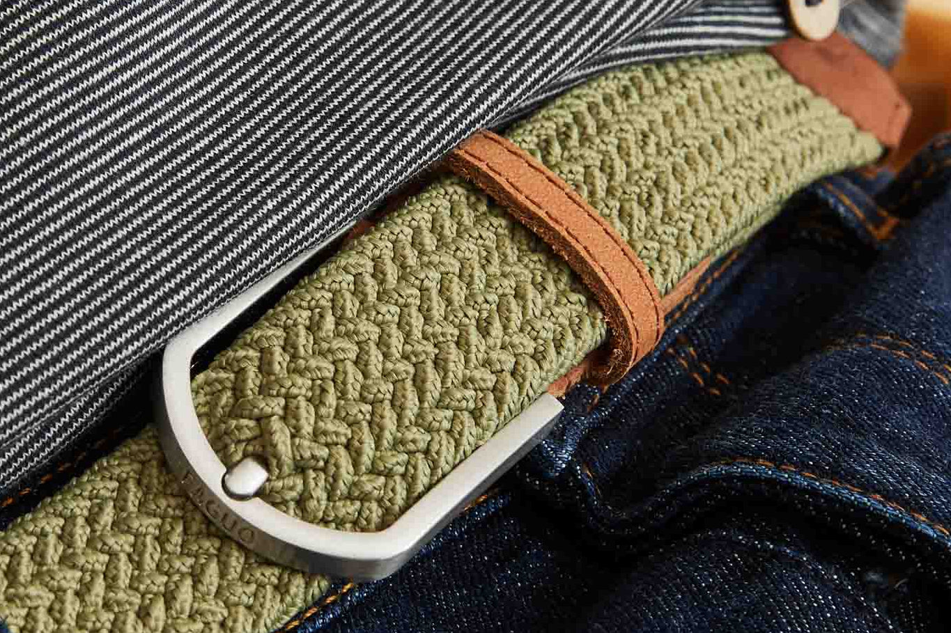 Faguo - Olive belt in recycled polyester - The Good Chic