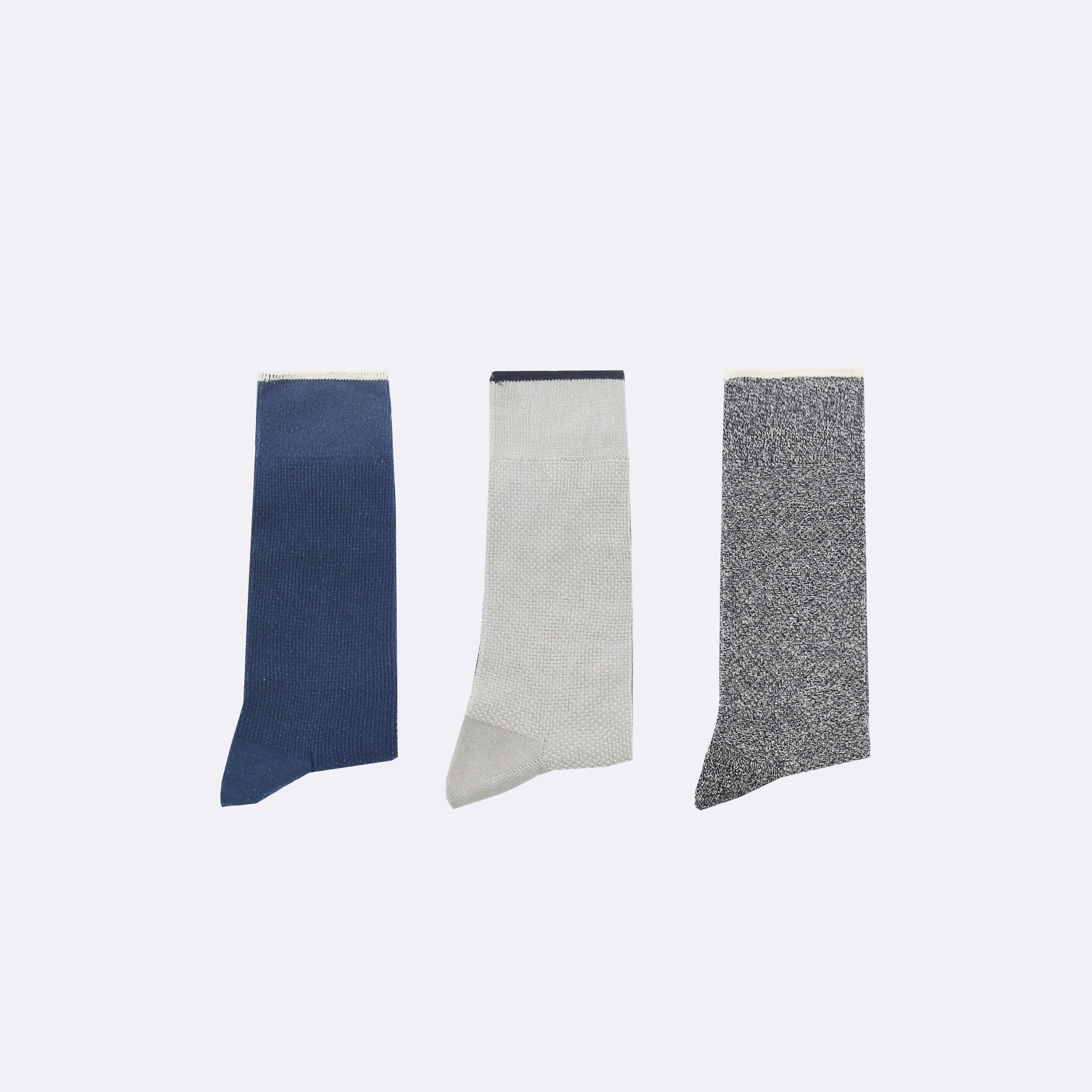 Faguo - Set of 3X Socks - Blue, Grey and Beige - The Good Chic