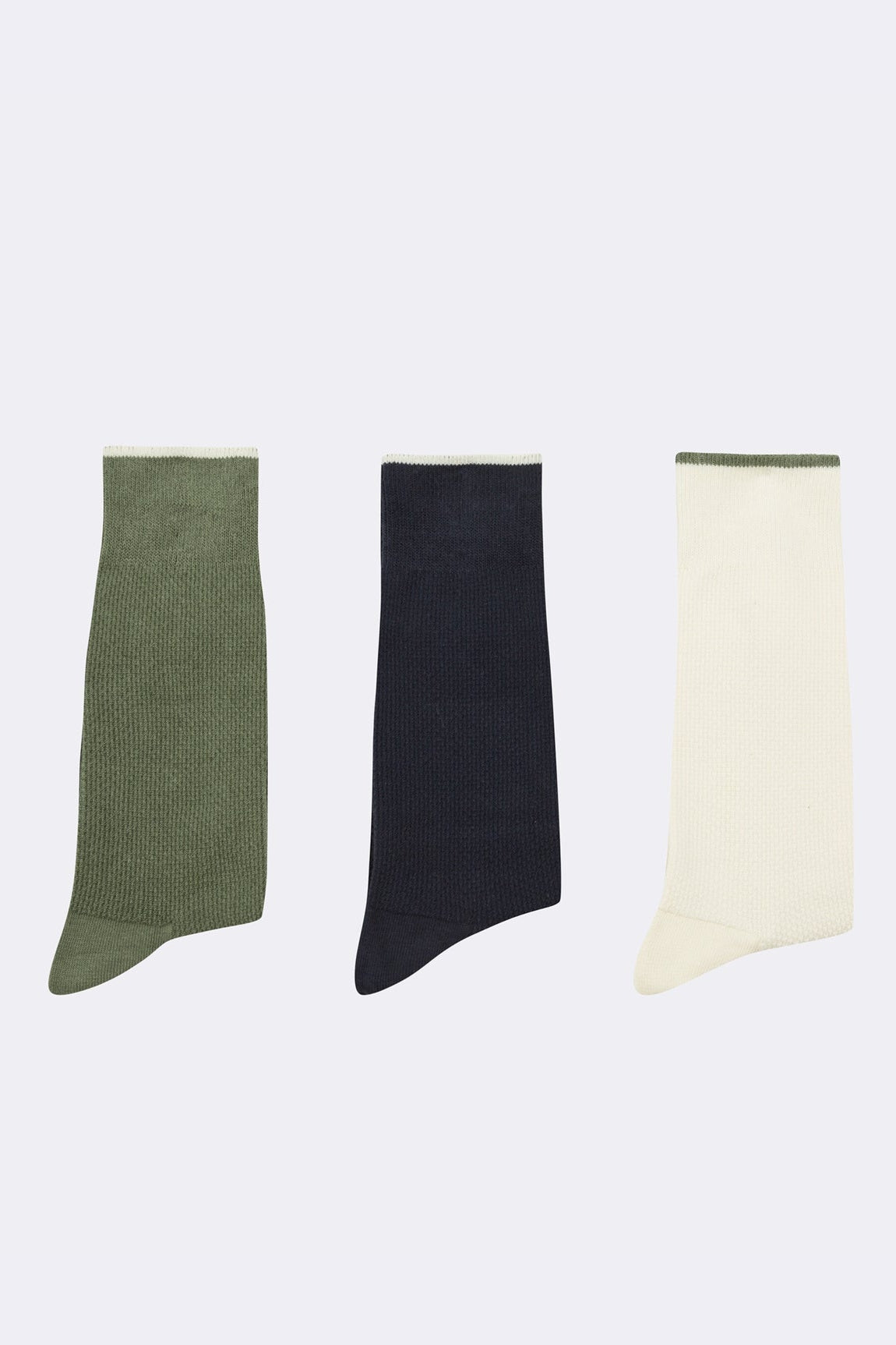 Faguo - Set of 3X Socks - Kaki, Navy and Beige - The Good Chic