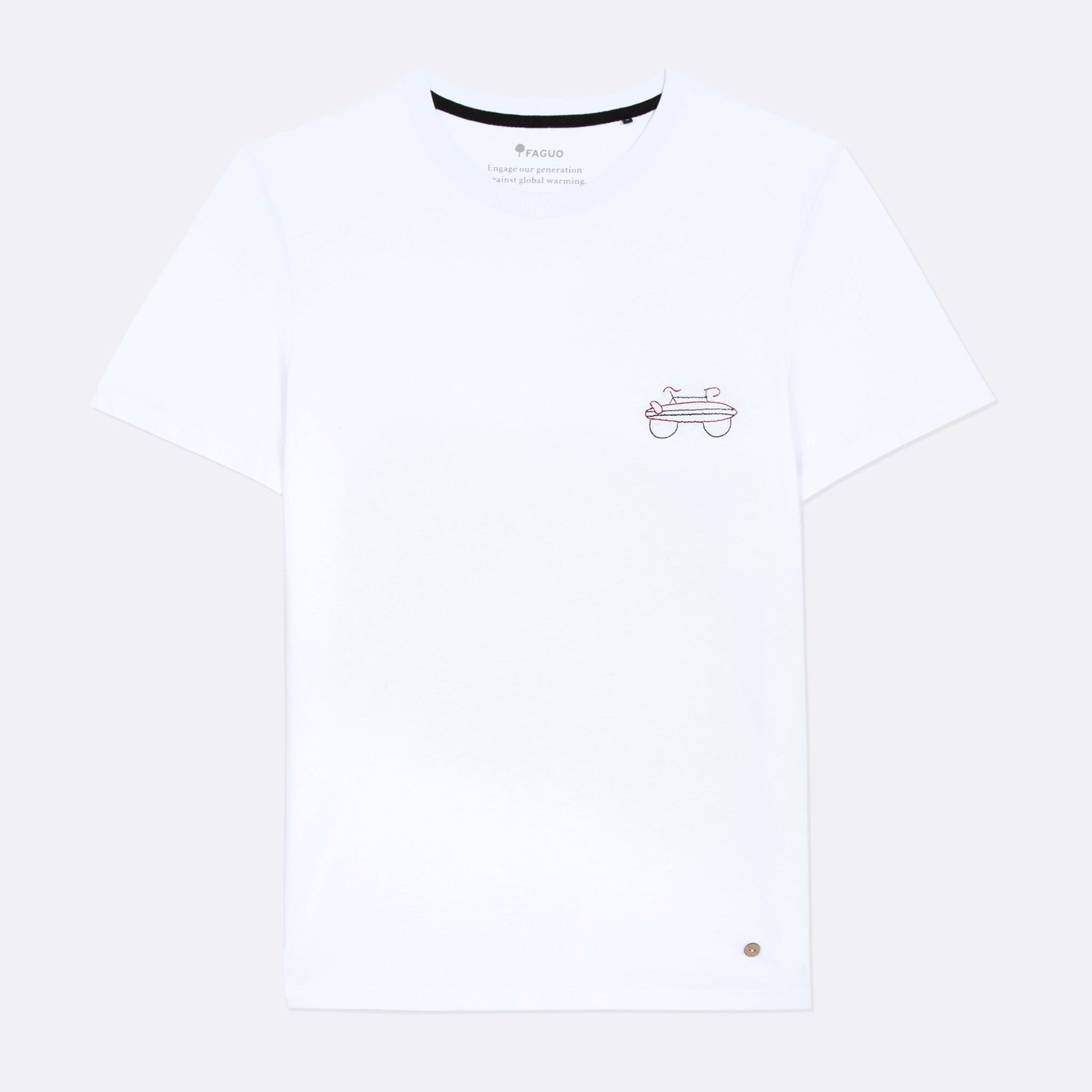 Faguo - White t-shirt "velo surf" in recycled cotton - Arcy - The Good Chic