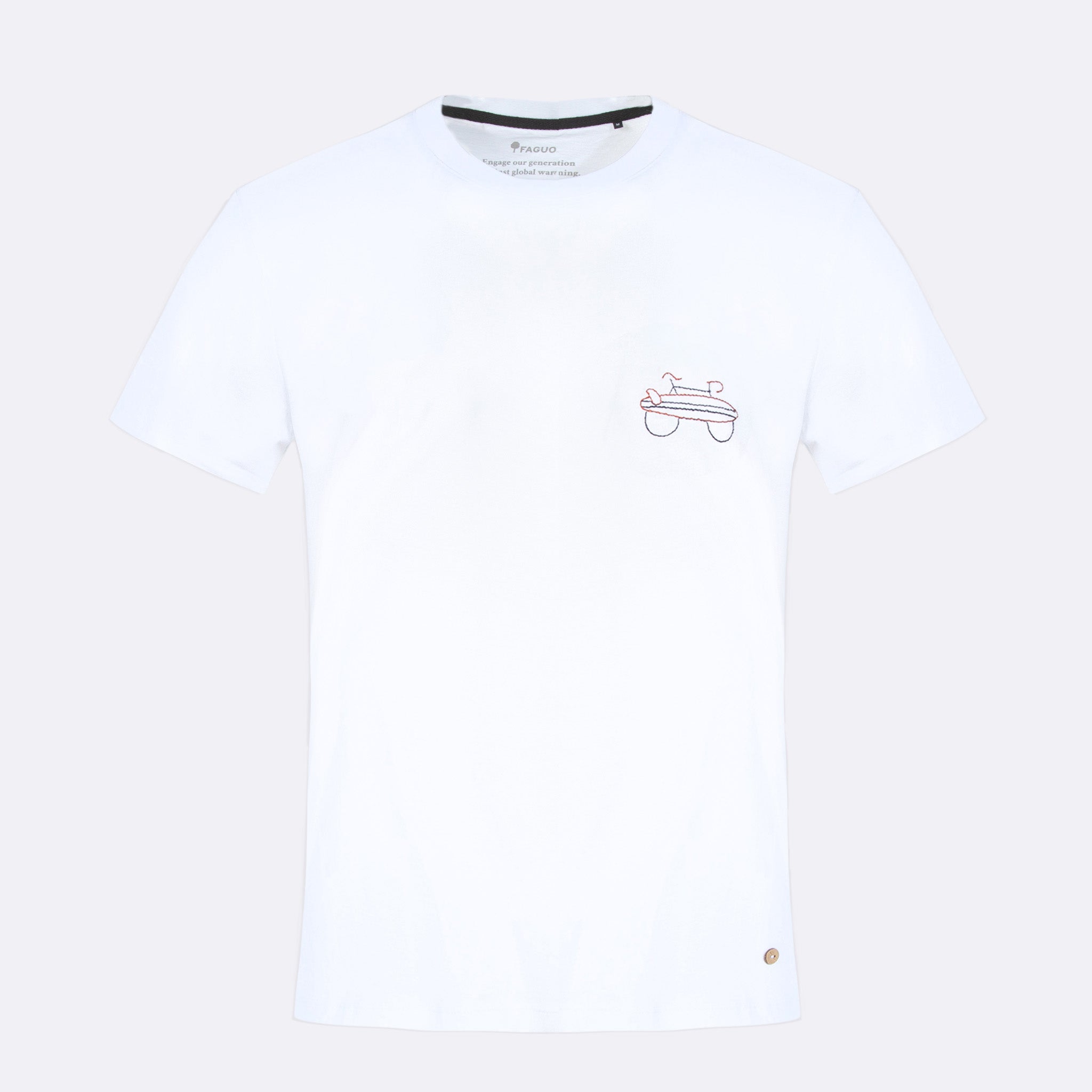 Faguo - White t-shirt "velo surf" in recycled cotton - Arcy - The Good Chic