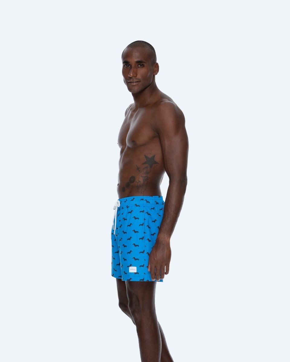 George Dachshund Dog Blue Swimshort - Good Chic