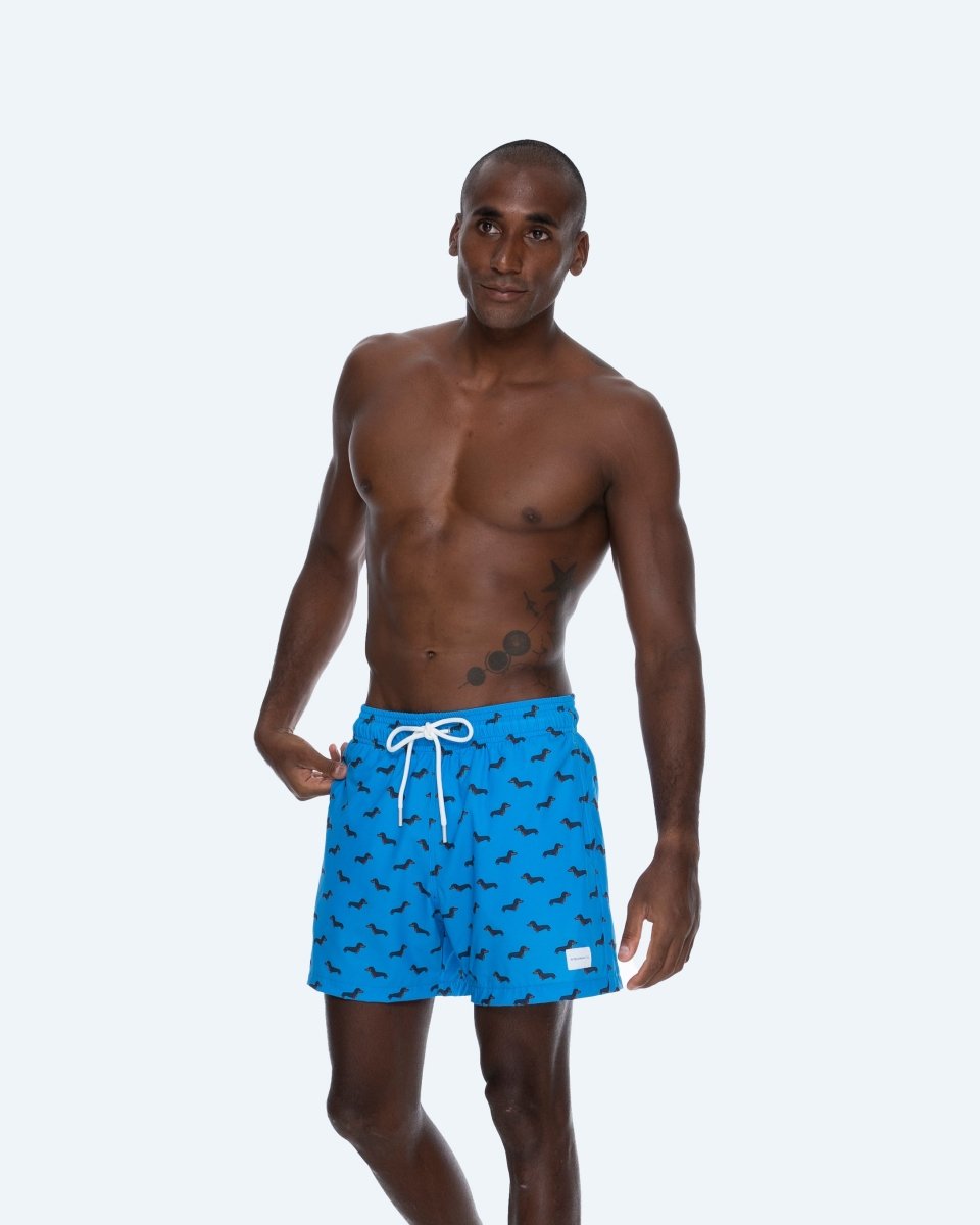 George Dachshund Dog Blue Swimshort - Good Chic