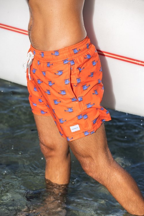 Harry Helicopter Coral Swimshort - Good Chic