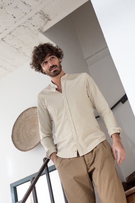 Jaqk - Beige and White Shirt Hampton Maceo - The Good Chic