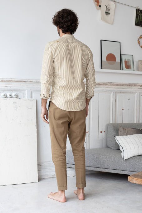 Jaqk - Beige and White Shirt Hampton Maceo - The Good Chic