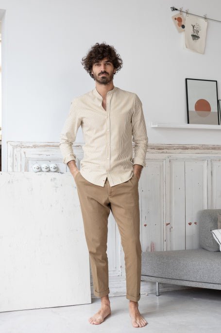 Jaqk - Beige and White Shirt Hampton Maceo - The Good Chic