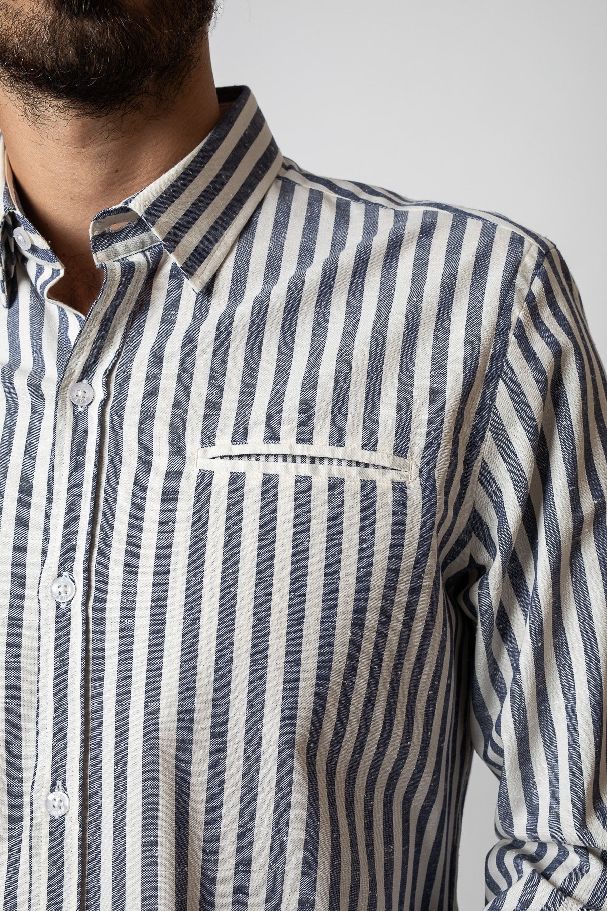 Jaqk - Blue Stripes Shirt - W. Sako - The Good Chic