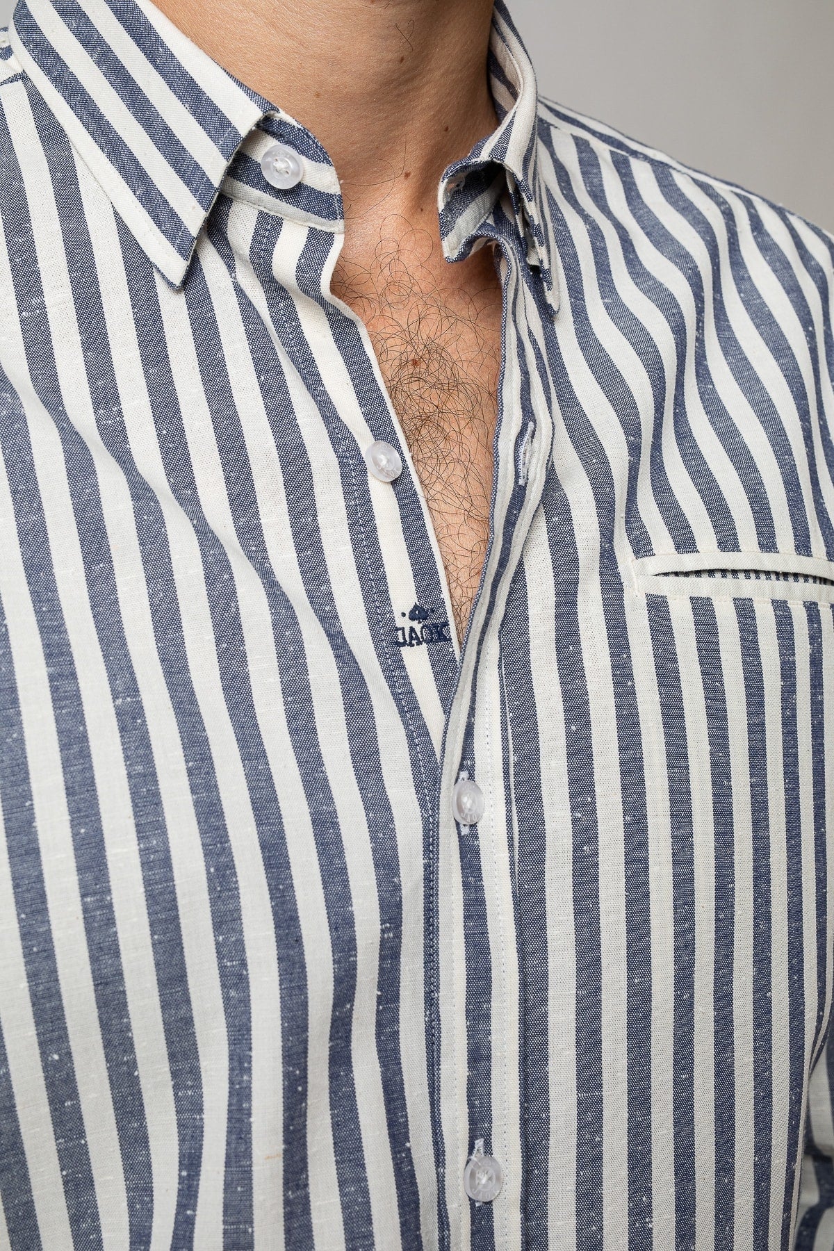 Jaqk - Blue Stripes Shirt - W. Sako - The Good Chic