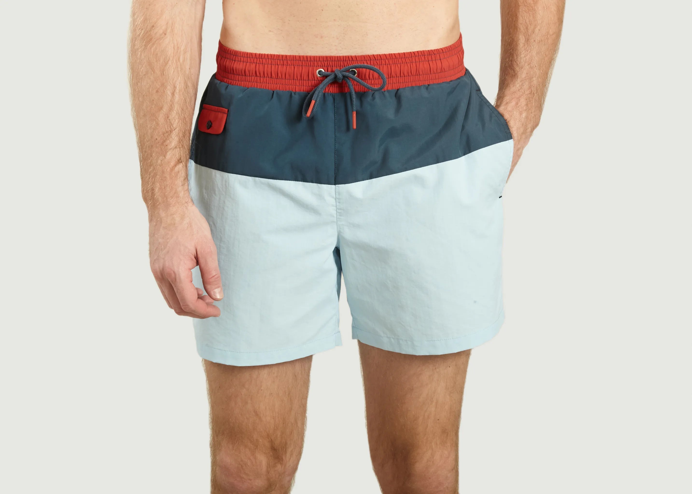 Light Blue and Green Swim Trunks - Good Chic