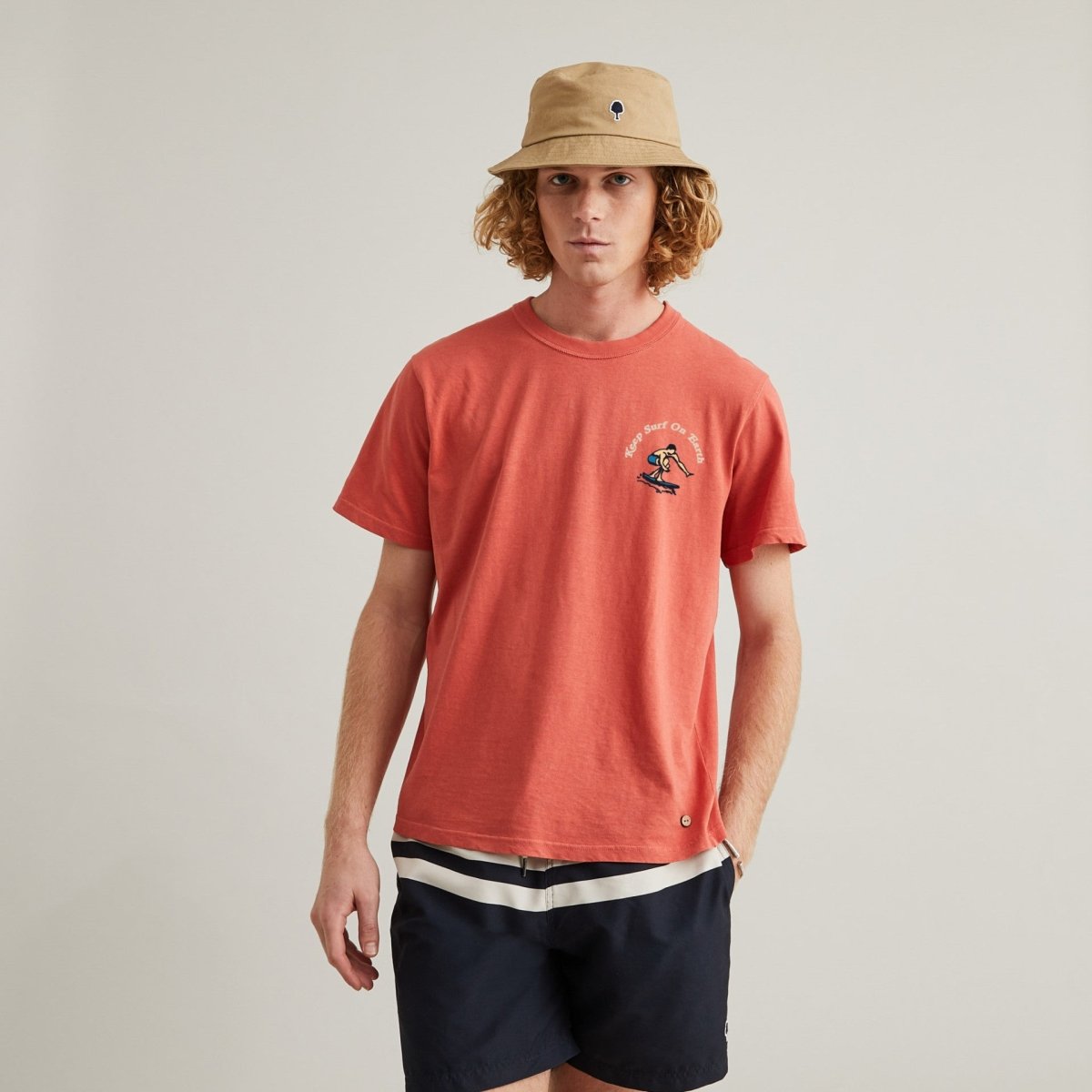 Lugny - Terra Cotta t-shirt in Cotton & Seawool Fibers - The Good Chic