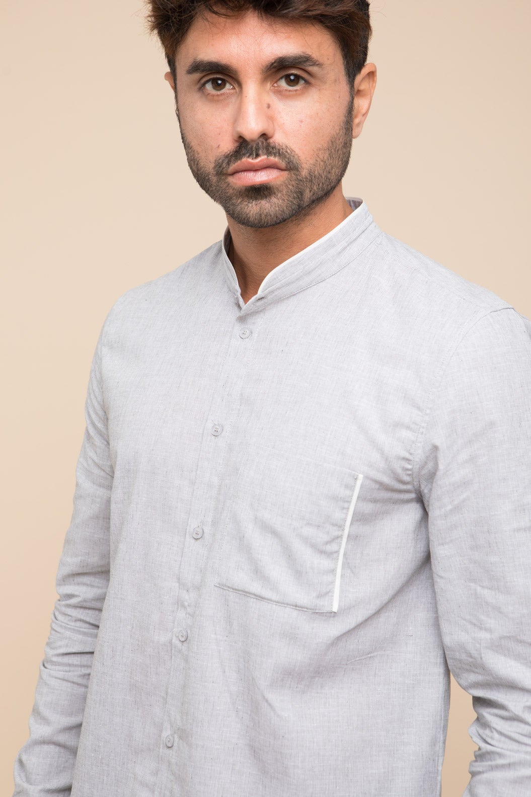 Lyoum - Mao Shirt Grey Color Shirts