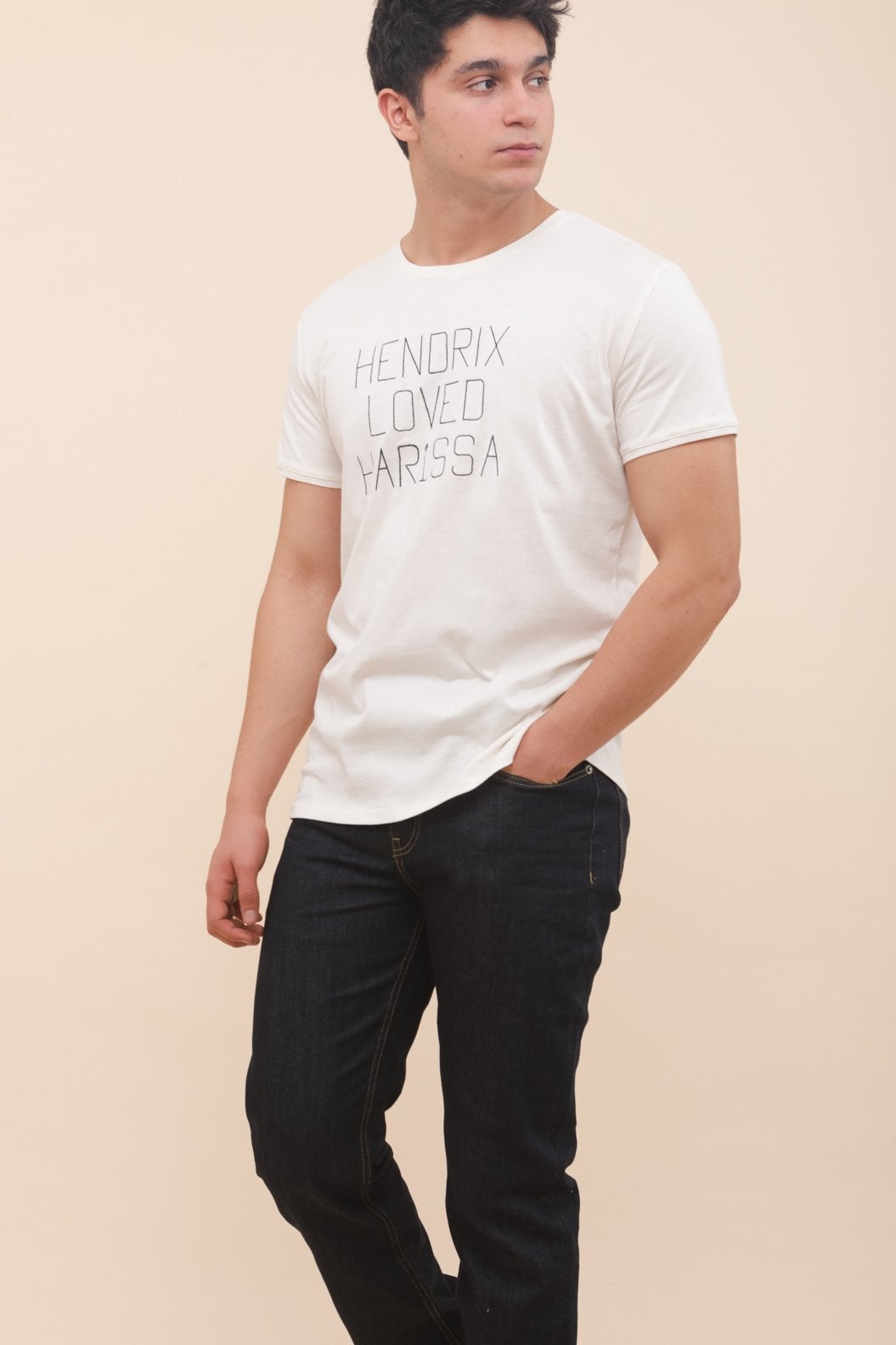 Lyoum Hendrix loves Harissa T Shirt model