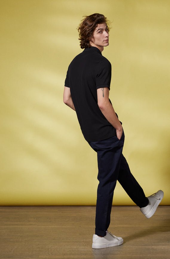 Vicomte A - Black Short Sleeve Polo Shirt - Pablo - The Good Chic