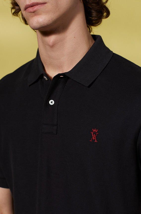 Vicomte A - Black Short Sleeve Polo Shirt - Pablo - The Good Chic