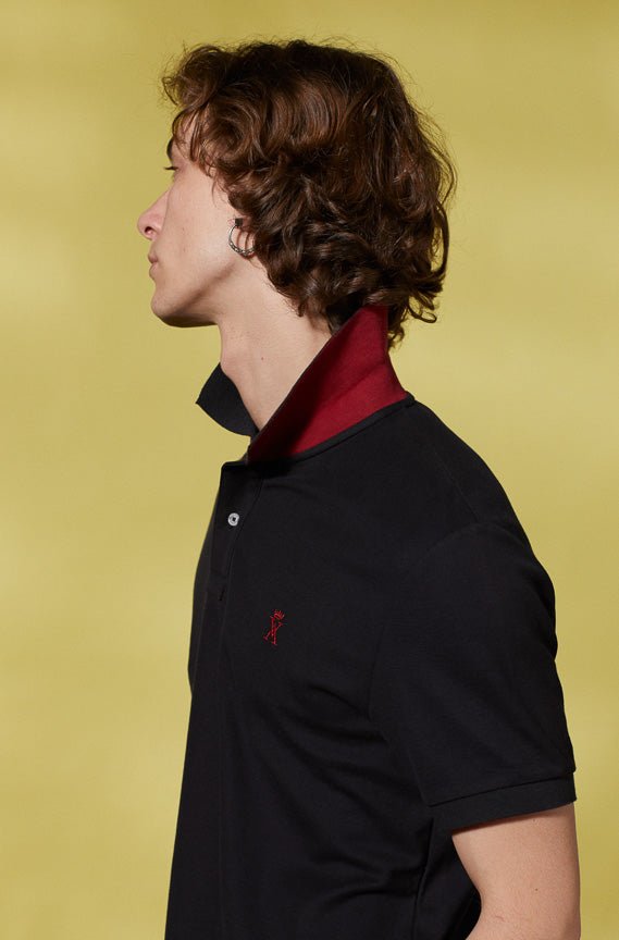 Vicomte A - Black Short Sleeve Polo Shirt - Pablo - The Good Chic