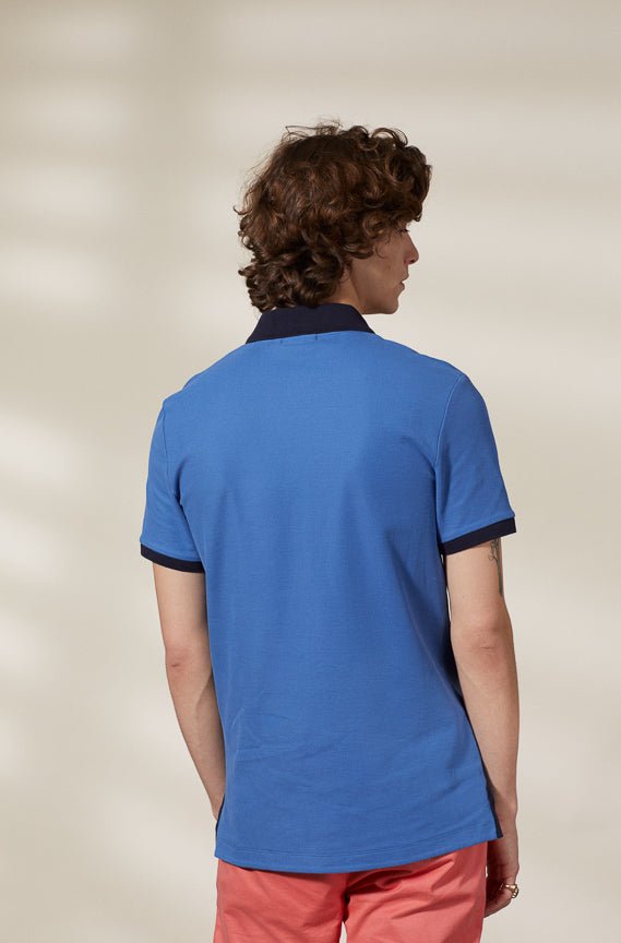 Vicomte A - Blue Short Sleeve Polo Shirt - Perry - The Good Chic