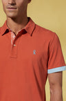 Vicomte A - Burnt Orange Short Sleeve Polo Shirt - Portrush - The Good Chic