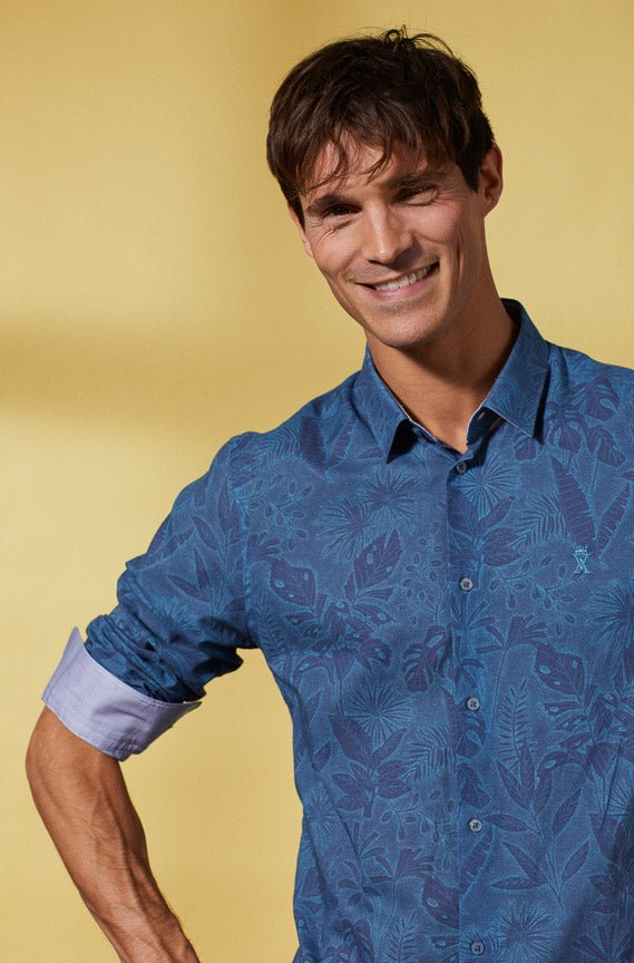 Vicomte A - Dark Blue Floral Shirt - Charles - The Good Chic