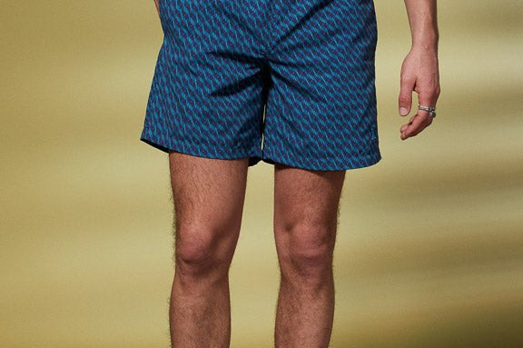 Vicomte A - Dark Blue Monogram Swimshorts - Malone - The Good Chic
