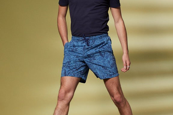 Vicomte A - Dark Navy Floral Swimshorts - Malone - The Good Chic