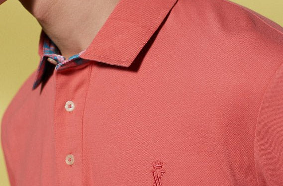 Vicomte A - Flamingo Short Sleeve Polo Shirt - Percy - The Good Chic