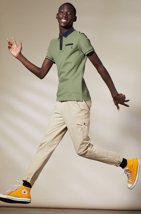Vicomte A - Khaki Short Sleeve Polo Shirt - Palton - The Good Chic