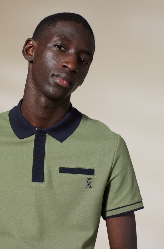 Vicomte A - Khaki Short Sleeve Polo Shirt - Palton - The Good Chic