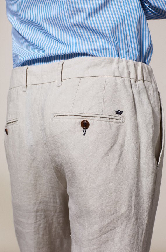 Vicomte A - Light Beige Linen Chino Pants - Ludo - The Good Chic