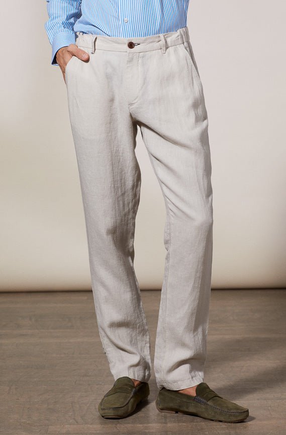 Vicomte A - Light Beige Linen Chino Pants - Ludo - The Good Chic