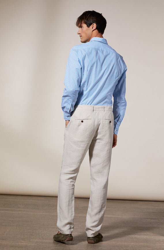 Vicomte A - Light Beige Linen Chino Pants - Ludo - The Good Chic