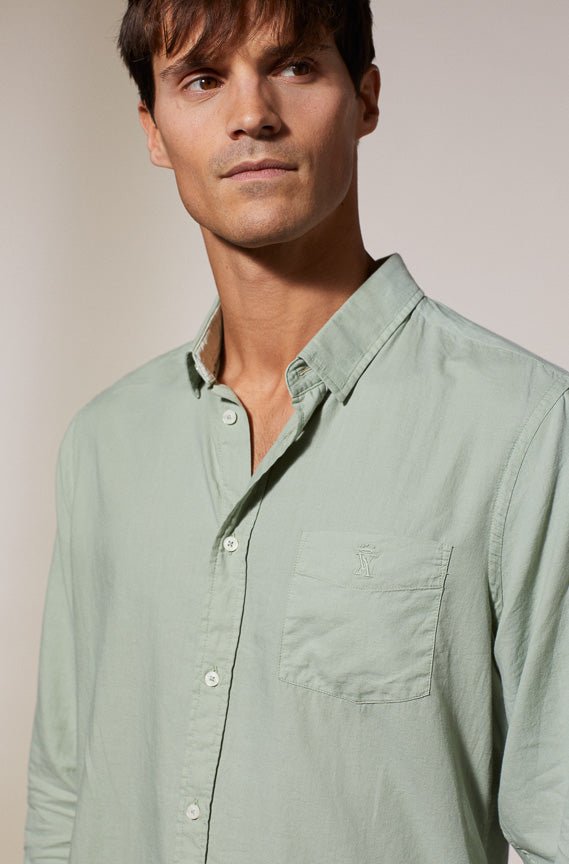 Vicomte A - Light Green Linen Shirt - Corentin - The Good Chic