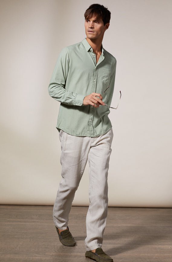 Vicomte A - Light Green Linen Shirt - Corentin - The Good Chic