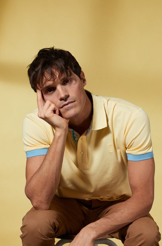 Vicomte A - Light Yellow Short Sleeve Polo Shirt - Percy - The Good Chic