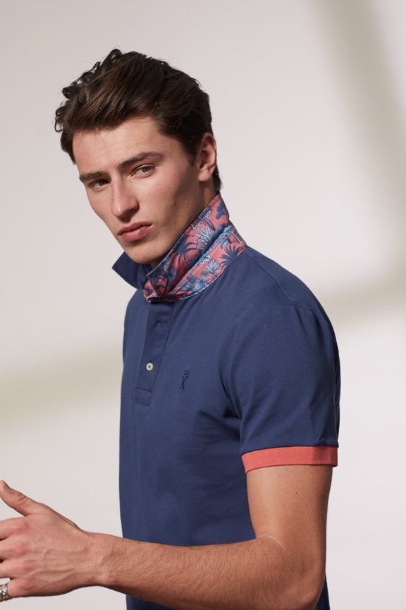 Vicomte A - Navy Short Sleeve Polo Shirt - Percy - The Good Chic