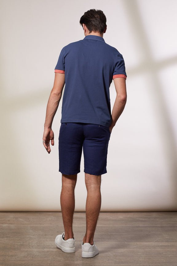 Vicomte A - Navy Short Sleeve Polo Shirt - Percy - The Good Chic