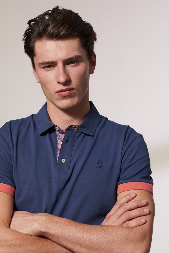 Vicomte A - Navy Short Sleeve Polo Shirt - Percy - The Good Chic