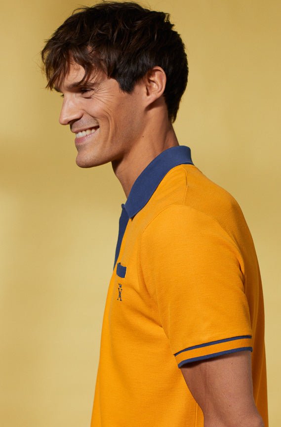 Vicomte A - Orange Short Sleeve Polo Shirt - Palton - The Good Chic