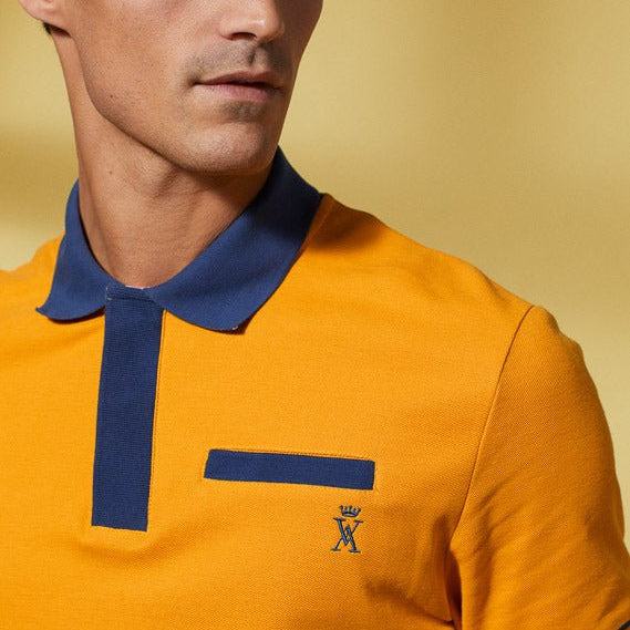 Vicomte A - Orange Short Sleeve Polo Shirt - Palton - The Good Chic