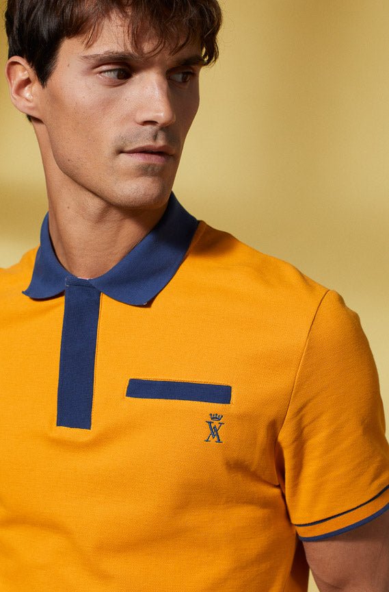 Vicomte A - Orange Short Sleeve Polo Shirt - Palton - The Good Chic