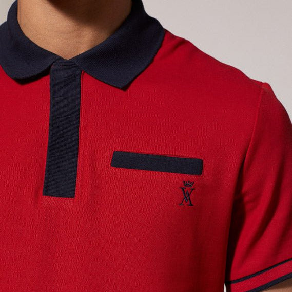Vicomte A - Red Short Sleeve Polo Shirt - Palton - The Good Chic