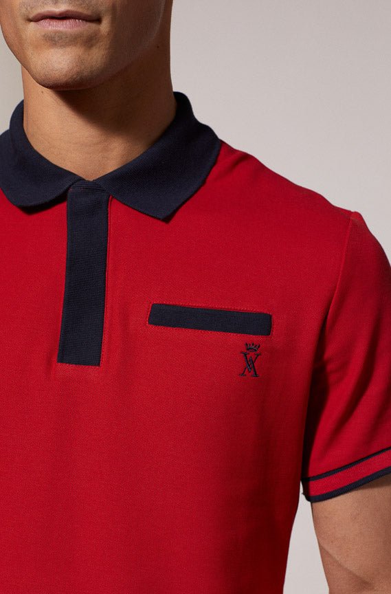 Vicomte A - Red Short Sleeve Polo Shirt - Palton - The Good Chic