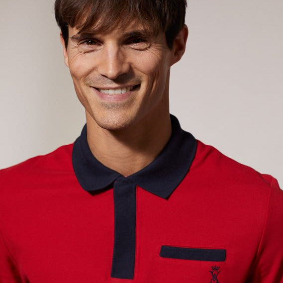 Vicomte A - Red Short Sleeve Polo Shirt - Palton - The Good Chic