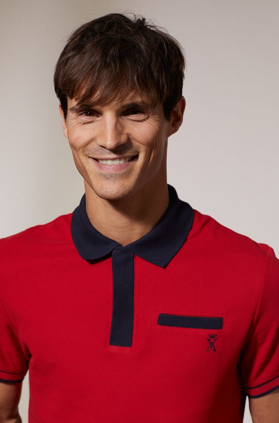 Vicomte A - Red Short Sleeve Polo Shirt - Palton - The Good Chic