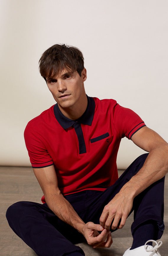 Vicomte A - Red Short Sleeve Polo Shirt - Palton - The Good Chic